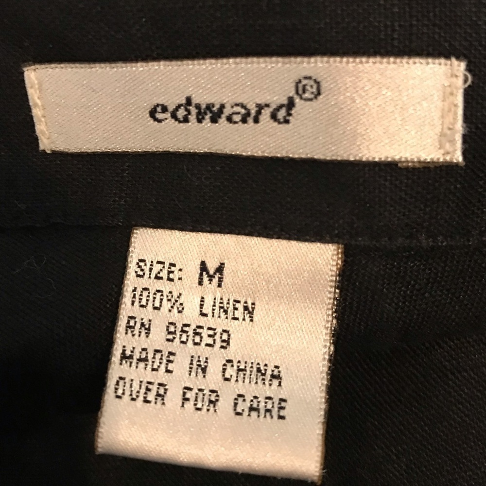 Edward black sleeveless linen floral top medium - Picture 8 of 12